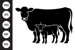 Cow Calf Silhouette SVG Product Image 1