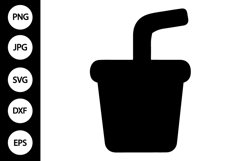 Silhouette Cup with Straw SVG Product Image 1