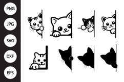 Peeking Cat SVG, Peeking Cat Clipart Product Image 1
