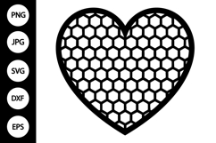 Honeycomb Heart Outline SVG, Coloring Page Product Image 1