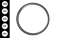 Classic Double Line Circle Frame SVG Product Image 1
