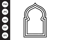 Arabic Window Outline SVG, Coloring Page Product Image 1