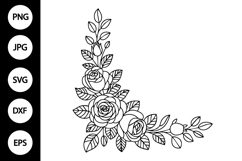 Floral Corner Frame SVG Product Image 1