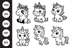 Cute Baby Unicorn SVG, Cute Baby Unicorn Clipart Product Image 1