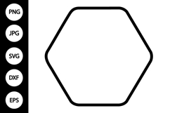 Hexagon Rounded Frame SVG Product Image 1