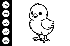 Outline Chick SVG, Coloring Page Product Image 1
