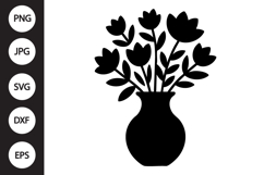 Flower Vase Silhouette SVG Product Image 1