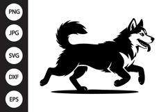 Husky Running Silhouette SVG Product Image 1