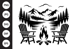 Campfire Chairs SVG Product Image 1