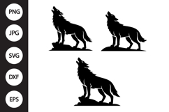 Howling Wolf SVG, Howling Wolf Clipart Product Image 1