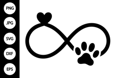 Infinity Symbol with Paw Print SVG Product Image 1