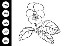 Outline African Violet SVG, Coloring Page Product Image 1
