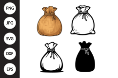Burlap Sack Bag SVG, Burlap Sack Bag Clipart Product Image 1