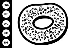 Outline Bagel SVG, Coloring Page Product Image 1