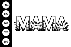 Mama with Flowers SVG Product Image 1