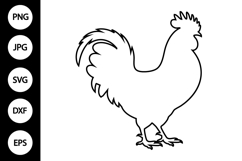 Rooster Outline SVG, Coloring Page Product Image 1