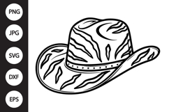 Cowboy Hat with Tiger Print SVG Product Image 1