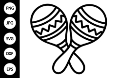 Maracas Outline SVG, Coloring Page Product Image 1