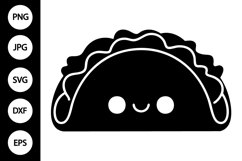 Kawaii Taco Silhouette SVG Product Image 1