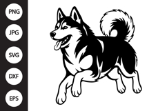 Husky Running Silhouette SVG Product Image 1