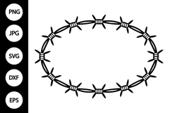Barbed Wire Oval SVG, Barbed Wire SVG Product Image 1