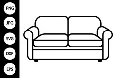 Outline Couch Sofa SVG, Coloring Page Product Image 1