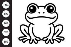 Frog Outline SVG, Coloring Page Product Image 1