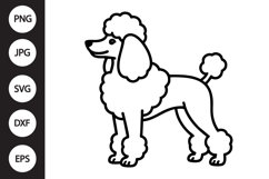 Poodle Dog Outline SVG, Coloring Page Product Image 1