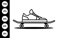 Outline Skateboard SVG, Coloring Page Product Image 1