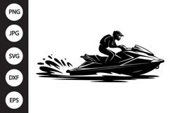 Jet Ski Rider Silhouette SVG Product Image 1