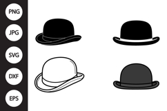 Bowler Hat SVG, Bowler Hat Clipart Product Image 1