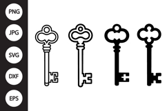Vintage Key SVG, Vintage Key Clipart Product Image 1