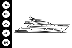 Yacht Boat Outline SVG, Coloring Page Product Image 1
