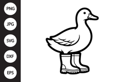 Duck with Rainboots SVG Product Image 1