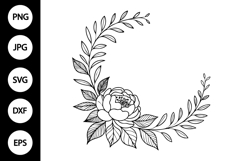 Floral Corner Frame SVG Product Image 1