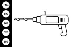 Outline Drill Tool SVG, Coloring Page Product Image 1