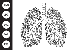 Floral Lungs SVG Product Image 1