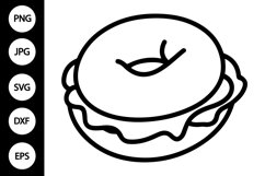 Outline Bagel SVG, Coloring Page Product Image 1