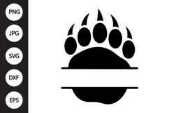 Bear Paw Monogram SVG Product Image 1