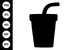 Silhouette Cup with Straw SVG Product Image 1