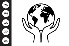 Globe in Hands SVG Product Image 1