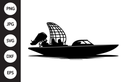 Airboat Silhouette SVG Product Image 1