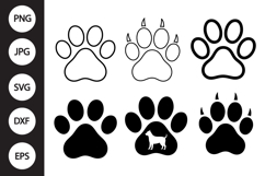 Dog Paw Print SVG, Dog Paw Print Clipart Product Image 1