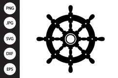 Ship Wheel Silhouette SVG Product Image 1