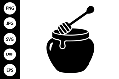 Dripping Honey Jar Silhouette SVG Product Image 1