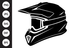 Motocross Helmet Silhouette SVG Product Image 1