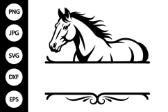 Split Monogram Horse SVG Product Image 1