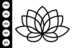 Outline Lotus Flower SVG Product Image 1