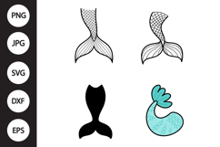 Mermaid Tail SVG, Mermaid Tail Clipart Product Image 1