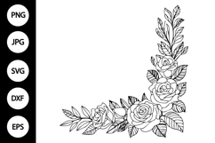 Floral Corner Frame SVG Product Image 1
